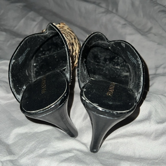 Franco Sarto leopard print peep toe heels mules  Sz 9 - Picture 4 of 8